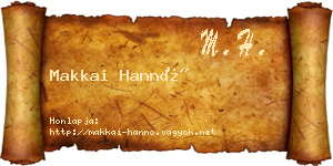 Makkai Hannó névjegykártya